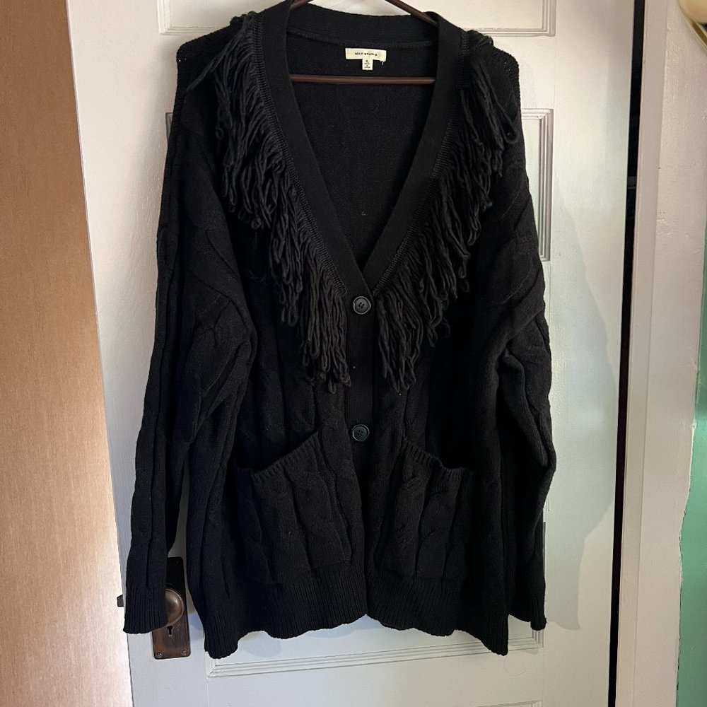 Max Studio Fringe Cardigan